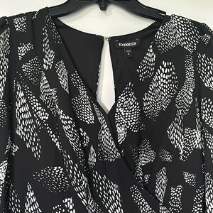 Express Black & White Geometric Print Mini Dress XS